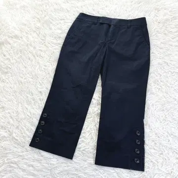 23구 온워드 크롭 팬츠 오피스 코튼 일본제 38 블랙