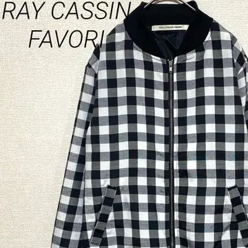 RAY CASSIN FAVORI 블루종 MA-1 체크 무늬 포켓 부착