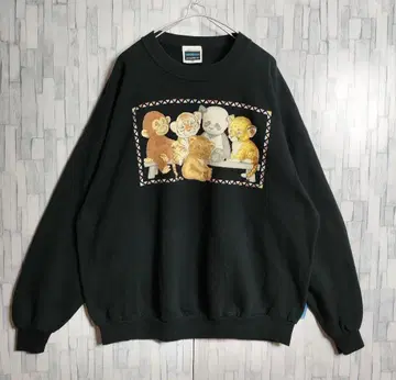 90s 애니멀 무늬 맨투맨 미국제 트레이닝복 프린트 디자인