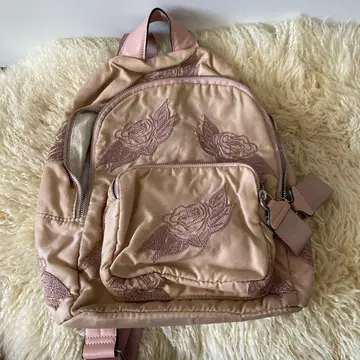 ZARA 핑크 장미 자수 디자인 백팩