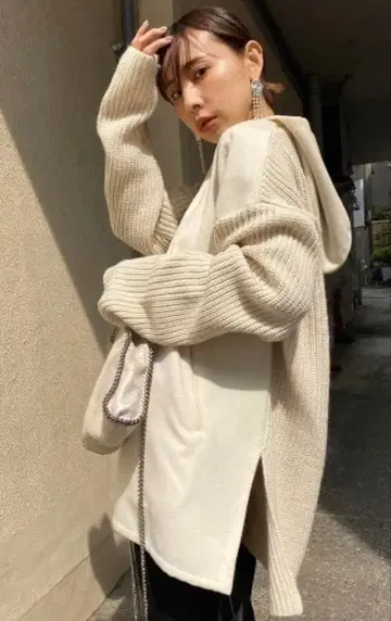 후디드 도킹 니트 니트 스웨터