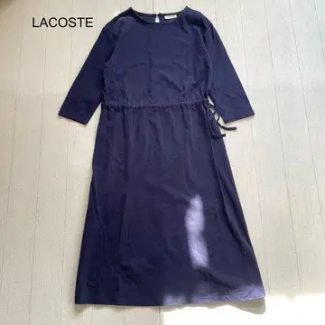 LACOSTE 립플 저지 드레스 7부 소매 네이비 36