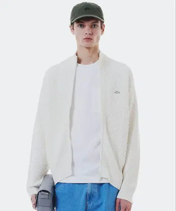 LACOSTE 라코스테 바스켓 니트 더블 지퍼 드라이버즈 니트