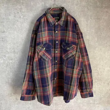 Wrangler Trail 체크 무늬 플란넬 셔츠 4L 사이즈 긴팔