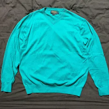 PENDLETON 터콰이즈 V넥 스웨터 L 코튼 니트