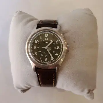 TIMEX 수동 와인딩 시계 다크 그린
