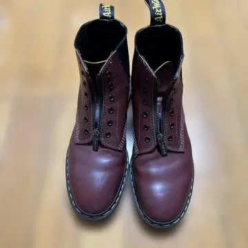 Dr.Martin 버건디 가죽 지퍼 워크 부츠
