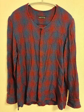 LAD MUSICIAN 노카라 체크 셔츠 44