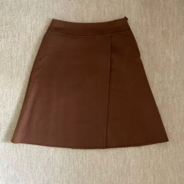 폭시 브라운 무릎 기장 사다리꼴 스커트 허리 약 33cm