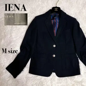 컨디션 최상 이에나 테일러드 자켓 네이비 은색 버튼 안감 스트라이프 M