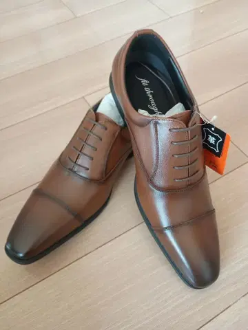브라운 비즈니스 슈즈 천연 가죽