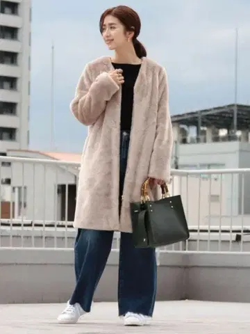 인조 모피 노카라 코트 BEAUTY&YOUTH UNITED ARROWS