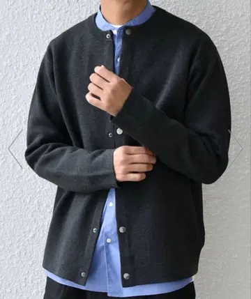 SHIPS any 밀라노 리브 크루넥 가디건 M 다크 그레이 새상품급