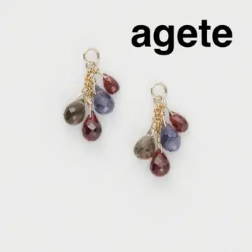 agete K10 멀티 스톤 귀걸이 참 프리 믹스