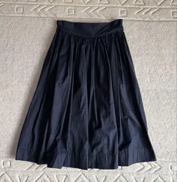 새상품급 저널 스탠다드 나일론 개더 롱 스커트 블랙 M 사이즈 일본제