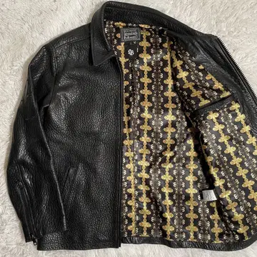 호미케이 리버티 워크 가죽 자켓 안감 올 패턴 엠보싱 가공