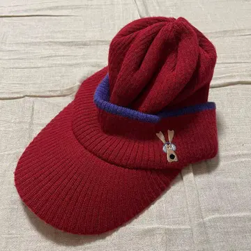 MU 스포츠 바이저 달린 니트캡 골프 프리 사이즈 레드