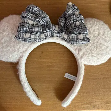 미니 체크 파랑 머리띠 디즈니