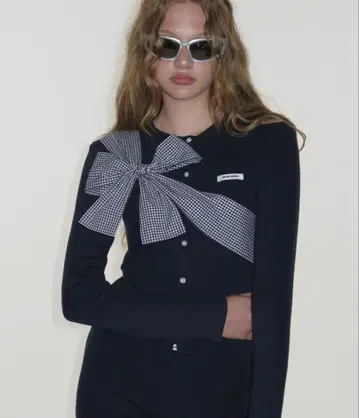 CRANK 리본 타이 니트 가디건