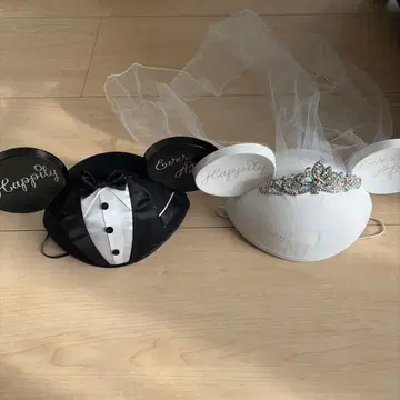 미키 턱시도 햇 미니 웨딩풍 햇 세트