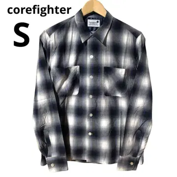 corefighter 코어파이터 체크 셔츠 긴팔 네이비 S