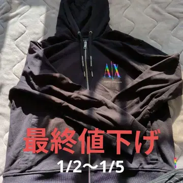 Armani Exchange 블랙 후드티 L