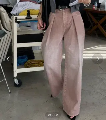 JEANASIS 핑크 와이드 팬츠 S 사이즈