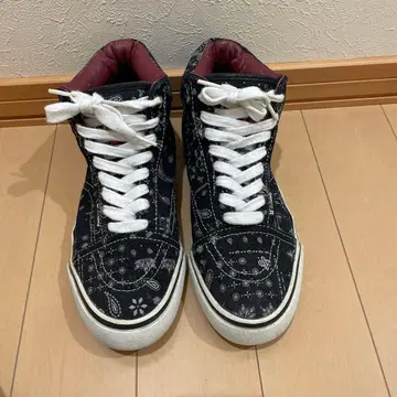 subciety 하이컷 스니커즈/26.5 블랙/페이즐리 무늬