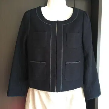 택 포함 새상품 네이비 프론트 오픈 자켓 포켓 부착