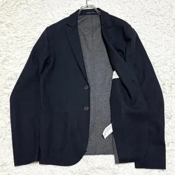 새상품급 EXIBIT 이탈리아제 니트 테일러드 자켓 네이비 고급 50