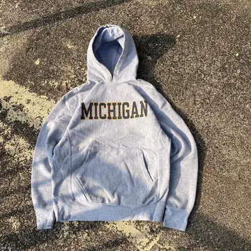 90s STEVE&BARRYS 리버 위브 후드티 미시간 대학교 멜란지