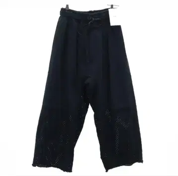 I'm here tac;tac 블랙 시스루 디자인 와이드 팬츠