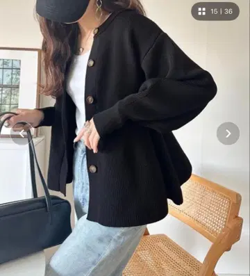 클래식 엘프 전후 2way 페플럼 니트 가디건 L 사이즈