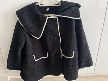 오에스케이 O.S.K 파이핑 보아 코트 자켓 블랙 x 베이지