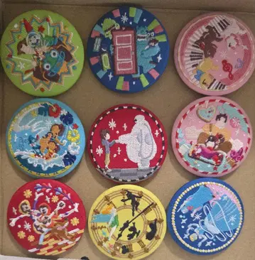 디즈니 자수 캔뱃지 세트