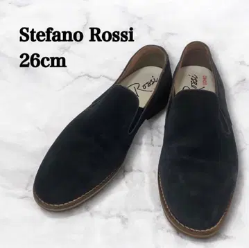 스테파노 로시 천연 가죽 스웨이드 로퍼 네이비 26cm
