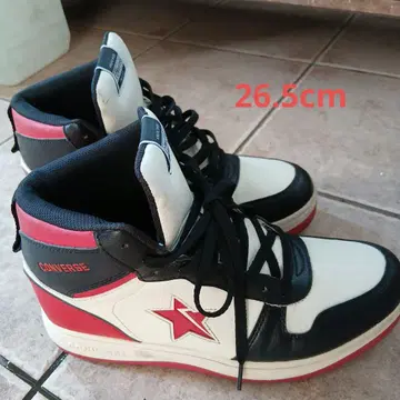 CONVERSE 하이컷 스노우 스니커즈 화이트/블랙/레드