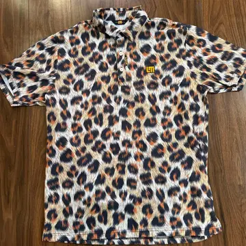 LOUDMOUTH 남성용 피케 셔츠 표범 무늬 레오파드 무늬 LL 사이즈