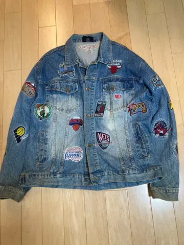NBA 로고 자수 데님 자켓 XXL