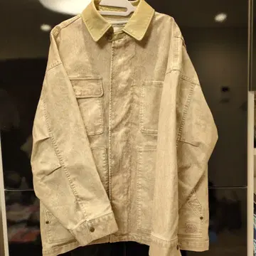 niko and - 새상품급! 데님 자켓 라이트 베이지 인조 가죽 옷깃