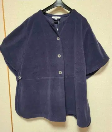 [ 미사용 새상품 ] PLUTO 반팔 판초풍 플리스 베스트 네이비