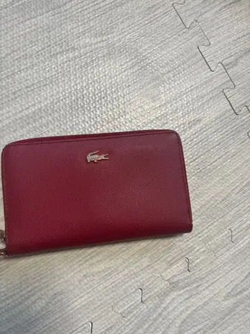LACOSTE 와인 레드 장지갑