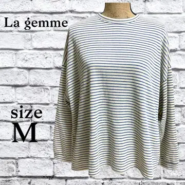 P133 라지엠 [ M ] 상의 풀오버 긴팔 보더 무늬 구제 의류