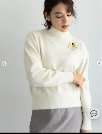 [ 택 포함 미사용 새상품 ] Te chichi 터틀넥 니트 화이트