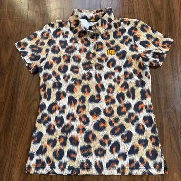 LOUDMOUTH 여성용 레오파드 무늬 피케 셔츠 M 사이즈