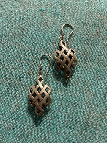 실버 꼬임 디자인 후크 귀걸이