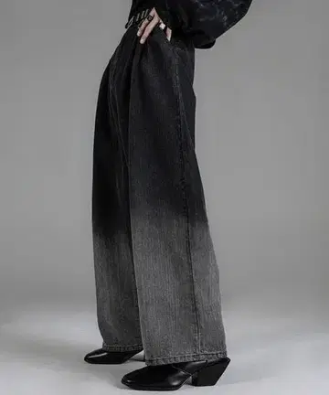 ADRER 그라데이션 와이드 데님 블랙 S 사이즈