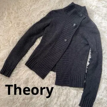 Theory 니트 가디건 울 캐시미어 다크 그레이 버튼 디자인