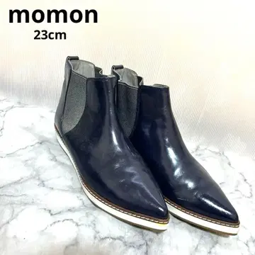 새상품급 momon 23cm 네이비 레인부츠 사이드 고어 스퀘어토