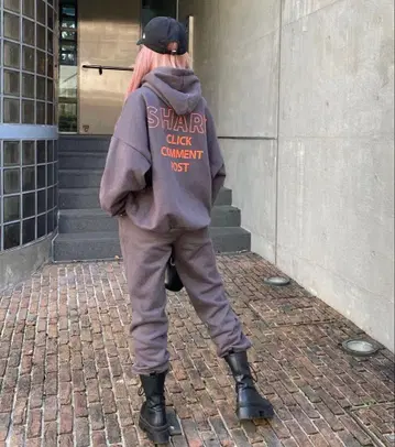 그레이 셋업 조거 팬츠